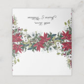 Elegante Waterverf Rode Poinsettia Trouwtafel (Buitenkant ongevouwen)