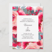 Elegante Waterverf rode rozen bruiloft uitnodiging (Voorkant)