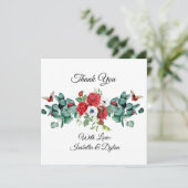 Elegante Waterverf Rode Rozen Eucalyptus (Staand voorkant)