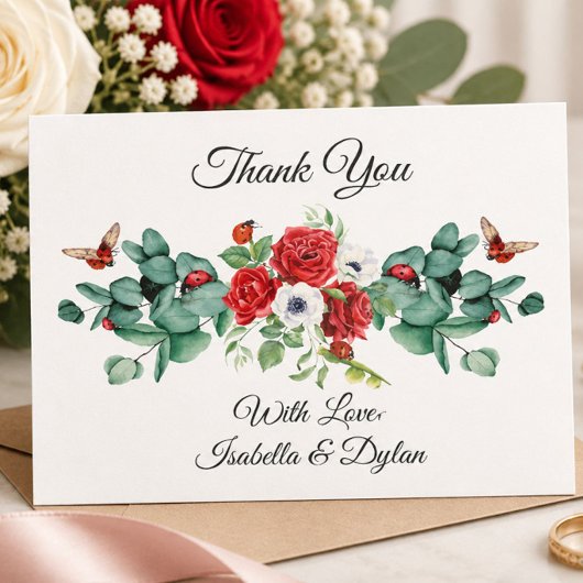 Elegante Waterverf Rode Rozen Eucalyptus