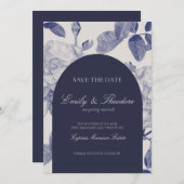 Elegante Waterverf Roos bruiloft Save the Date Kaart (Voorkant / Achterkant)