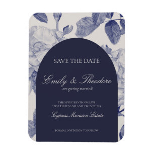 Elegante Waterverf Roos bruiloft Save the Date Magneet