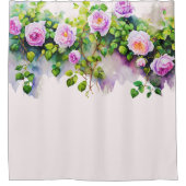 Elegante Waterverf Roos wijnstok douchegordijn (Voorkant)