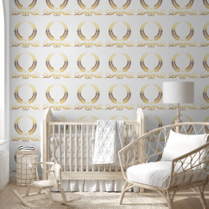 Elegante Waterverf Royal Crest Nursery Room Decor Behang