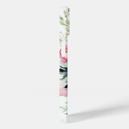 Elegante Waterverf Roze Bloemen Gepersonaliseerde  Case-Mate iPhone Case (Achterkant / Rechts)