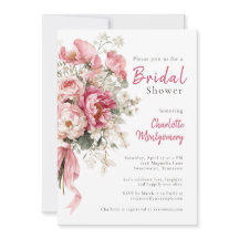Elegante Waterverf Roze Bloemige Bruidsdouche