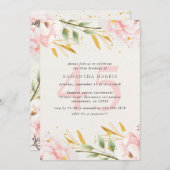 Elegante Waterverf Roze & Goud 45ste Verjaardagsfe Kaart (Voorkant / Achterkant)