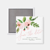 elegante waterverf roze pony behalve de datum magneet (Voorkant / Achterkant)