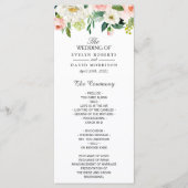 Elegante Waterverf Roze Roze Bloemige Trouw Programma (Voorkant)