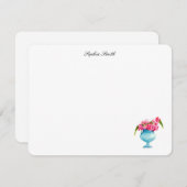 Elegante waterverf Roze Rozen Bloem Flach Bedankkaart (Voorkant / Achterkant)