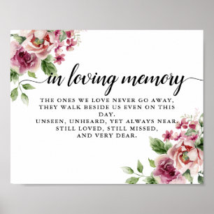 Elegante Waterverf Roze Rozen Boeket Bruiloft Poster