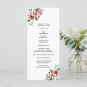 Elegante Waterverf Roze Rozen Boeket Bruiloft Programma (Staand voorkant)