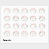 Elegante Waterverf Roze Rozen Dank Je Ronde Sticker (Vel)