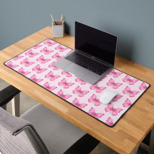 Elegante Waterverf Roze Vlinders Bureaumat