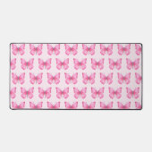 Elegante Waterverf Roze Vlinders Bureaumat (Voorkant)