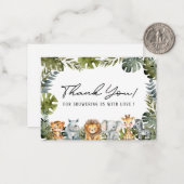 Elegante Waterverf Safari Wild One Flat Note Kaart Notitiekaartje (Voorkant / Achterkant in situ)