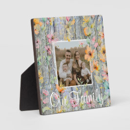 Elegante waterverf sinaasappel wilde bloemen barnw fotoplaat