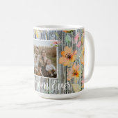 Elegante waterverf sinaasappel wilde bloemen barnw koffiemok (Voorkant rechts)