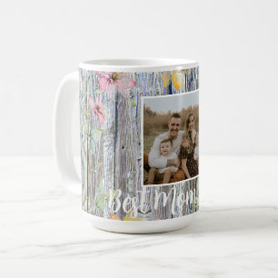 Elegante waterverf sinaasappel wilde bloemen barnw koffiemok