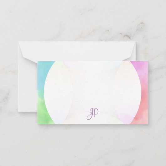 Elegante Waterverf Sjabloon Hand Script Monogram (Achterkant)
