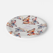 Elegante Waterverf Speelse Vlinders Custom Papieren Bordje (Gekanteld)