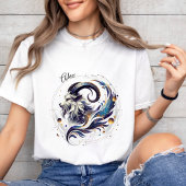 Elegante Waterverf Steenbok Zodiac Custom White T-shirt