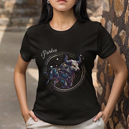 Elegante Waterverf Stier Zodiac Custom T-shirt