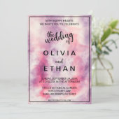 Elegante Waterverf Stoffig Roos Abstracte Bruiloft Kaart (Staand voorkant)