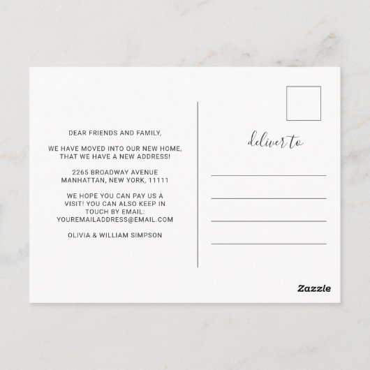 Elegante Waterverf Succulent Bewegende Aankondigin Briefkaart (Achterkant)