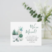 Elegante Waterverf Succulent Bewegende Aankondigin Briefkaart (Staand voorkant)