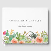 Elegante Waterverf Succulent Bruiloft Gastenboek (Voorkant)