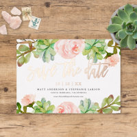 Elegante Waterverf Succulent Save The Date