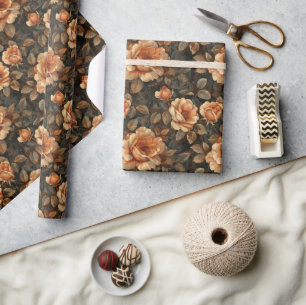 Elegante waterverf terracotta koperen rozen cadeaupapier