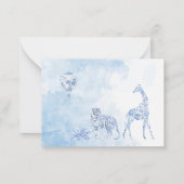 Elegante Waterverf Toile Safari Chinoiserie Notitiekaartje (Achterkant)