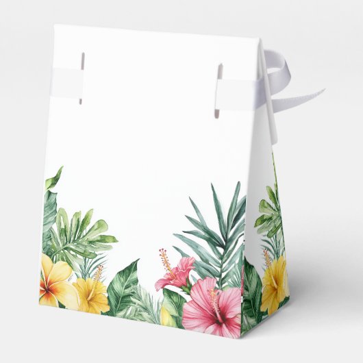 Elegante Waterverf Tropische Bloemenbruiloft Bedankdoosjes (Achterkant)
