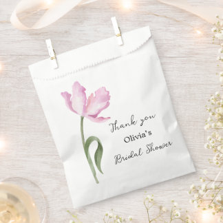 Elegante Waterverf Tulp Bruiloftsdouche Bedankzakje