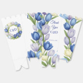 Elegante Waterverf Tulp krans bruiloft blauw ivoor Bedankdoosjes (Ongevouwen)
