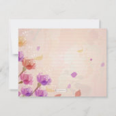 Elegante Waterverf Tulpen Formele bruiloft uitnodi Kaart (Achterkant)