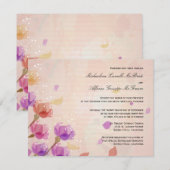 Elegante Waterverf Tulpen Formele bruiloft uitnodi Kaart (Voorkant / Achterkant)