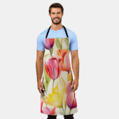 Elegante Waterverf Tulpen Schort (Gedragen)