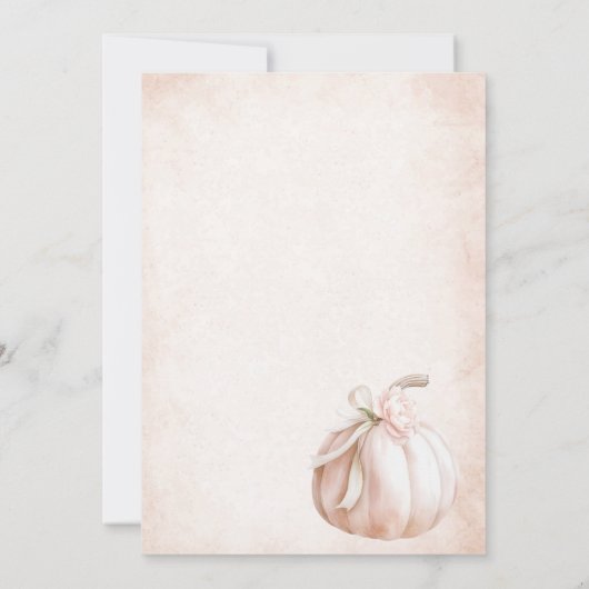 Elegante Waterverf Twee 2e Verjaardag Pompoen is o Kaart (Achterkant)