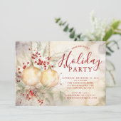 Elegante waterverf uitnodiging voor feestdagen | (Staand voorkant)