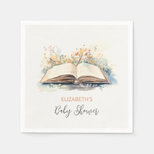 Elegante Waterverf van een nieuw Chapter Baby show Servet