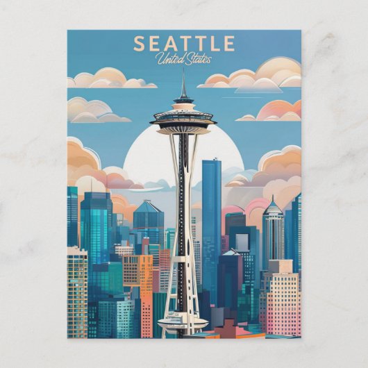 Elegante  waterverf van Washington DC Briefkaart (Voorkant)