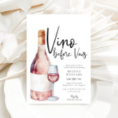 Elegante Waterverf Vino voor geloften Vrijgezellen Kaart
