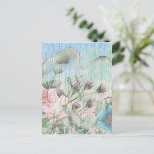 Elegante Waterverf Vintage Wildflowers Briefkaart