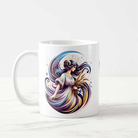 Elegante Waterverf Virgo Zodiac Custom Mok (Links)