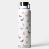 Elegante Waterverf vlinders mooi design Waterfles (Achterkant)