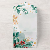 Elegante Waterverf Vrolijk Kerstfeest Kaart – Blad (Buitenkant)