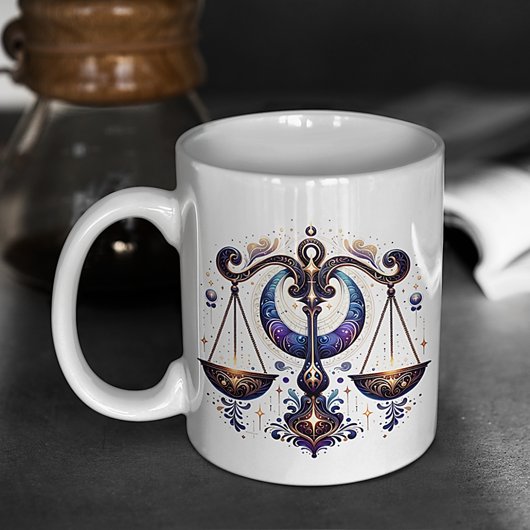 Elegante Waterverf Weegschaal Zodiac Custom Mok